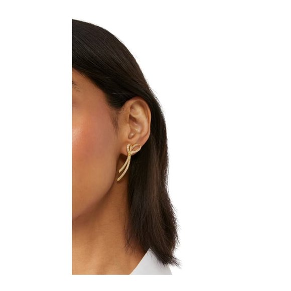 New Kate Spade All Tied Up Pave Drop Earrings - Picture 5 of 5